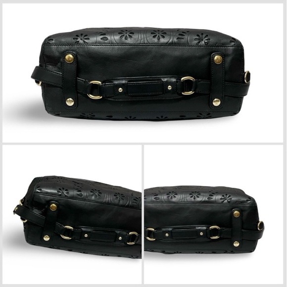 Coach Black Laser Cut Leather Ashley Convertible
Satchel Shoulder Bag Restored - Picture 8 of 10